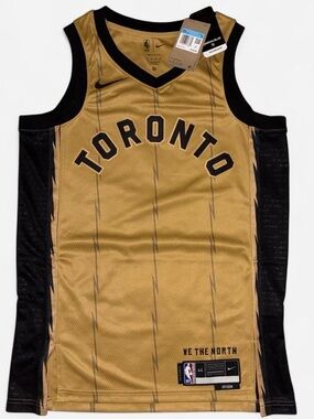 Nike Gold and Black Toronto Raptors City Edition Jersey